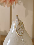 White speckled pear fruit ornament ceramic 15cm - British product