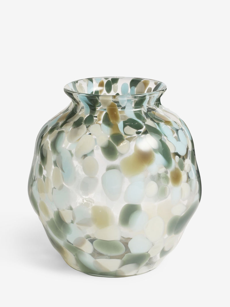 Confetti glass vase green blue 22cm, imported from the UK