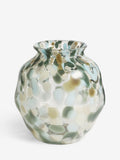 Confetti glass vase green blue 22cm, imported from the UK