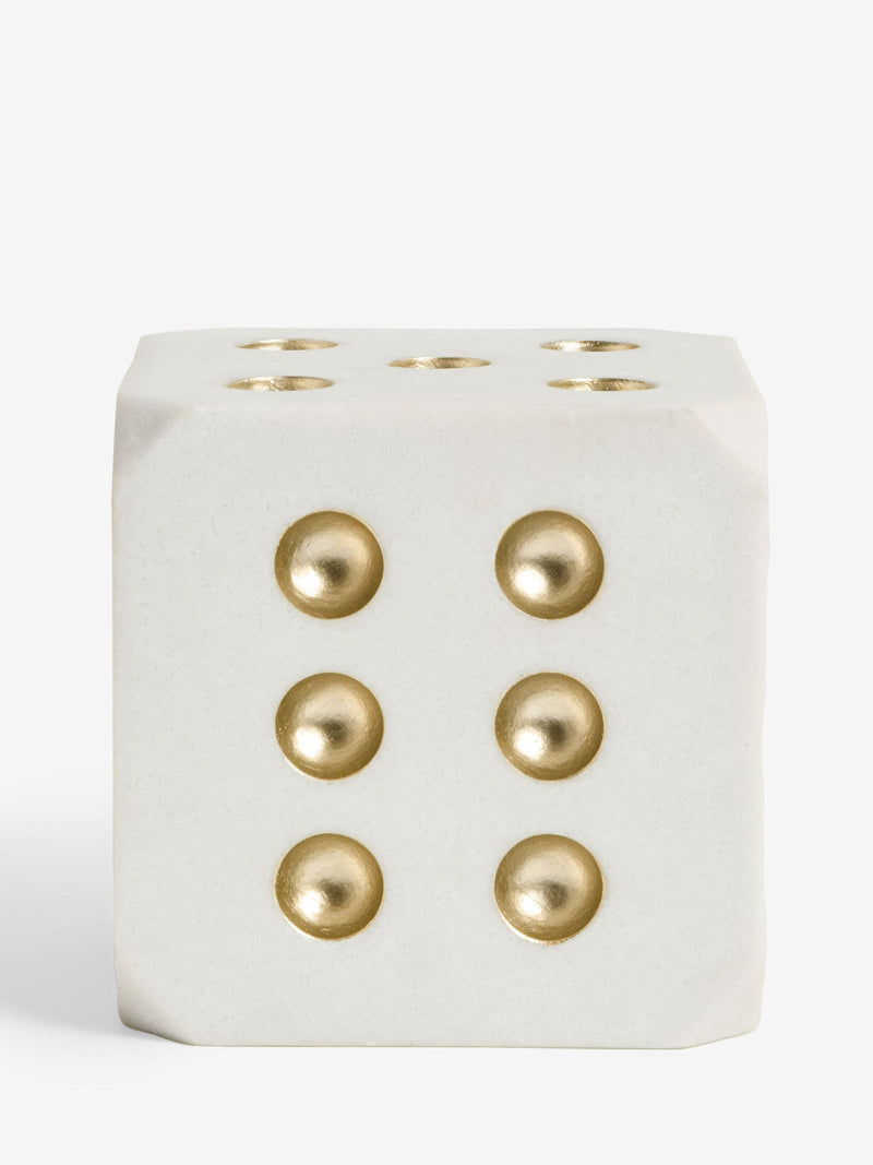 White/Gold Dice Doorstop (British brand)