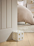 White/Gold Dice Doorstop (British brand)