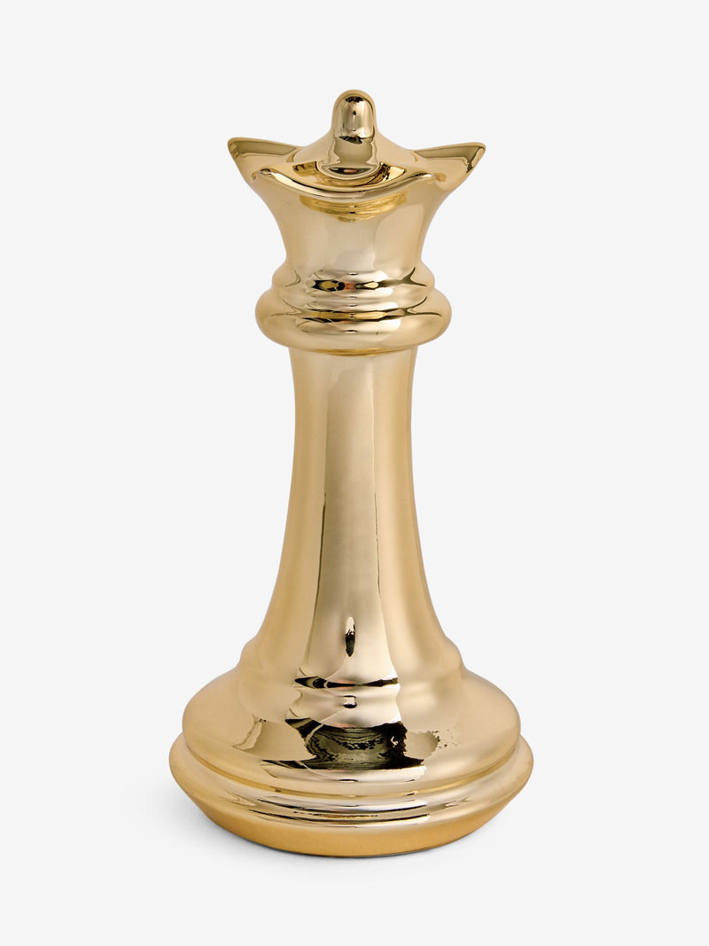 Gold ceramic chess piece ornament 21cm height, UK version