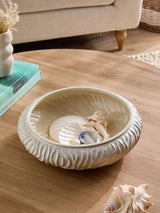 Next Fairford Natural Textured Ceramic Decorative Bowl 29.5cm Diameter- Buy online at McGrocer