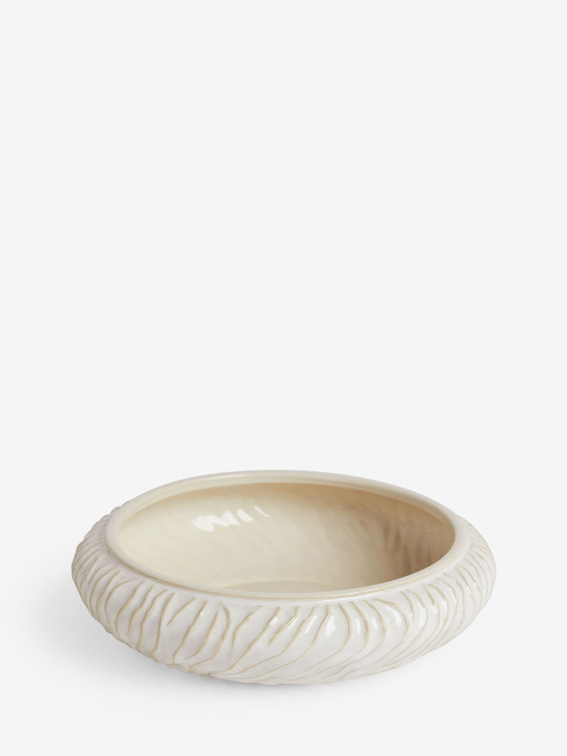 Fairford textured ceramic decorative bowl 29.5cm diameter, imported from the UK