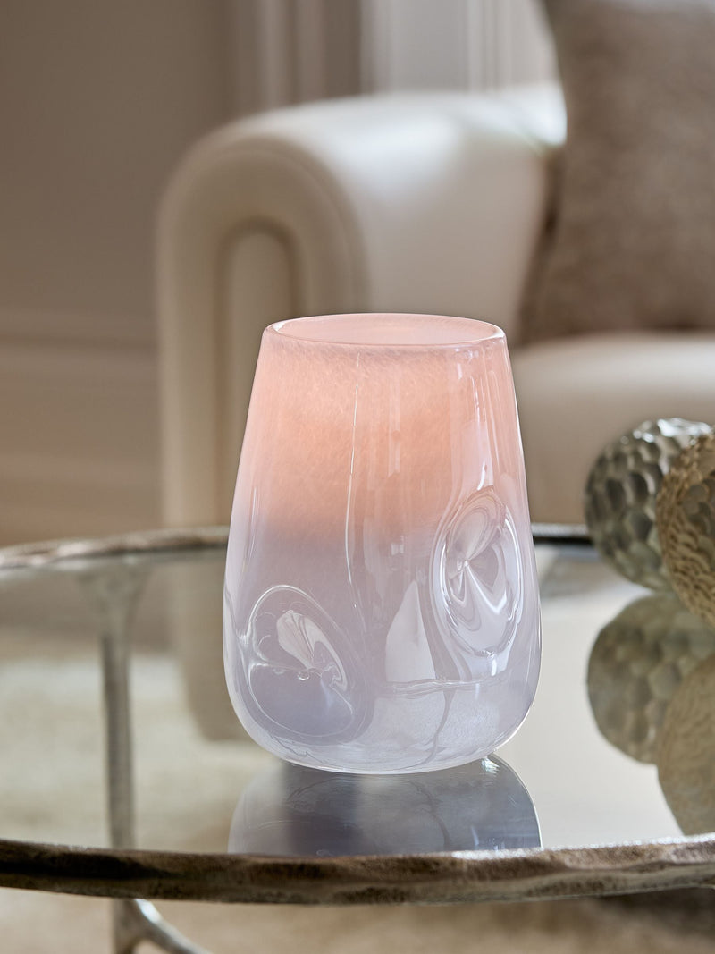 Purple lustre glass hurricane candle holder 20x15x15 cm, imported from the UK