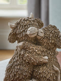 Hamish Highland Cow hugging ornament 15cm, imported from the UK