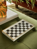 White/Black Checkerboard Ceramic Trinket Tray