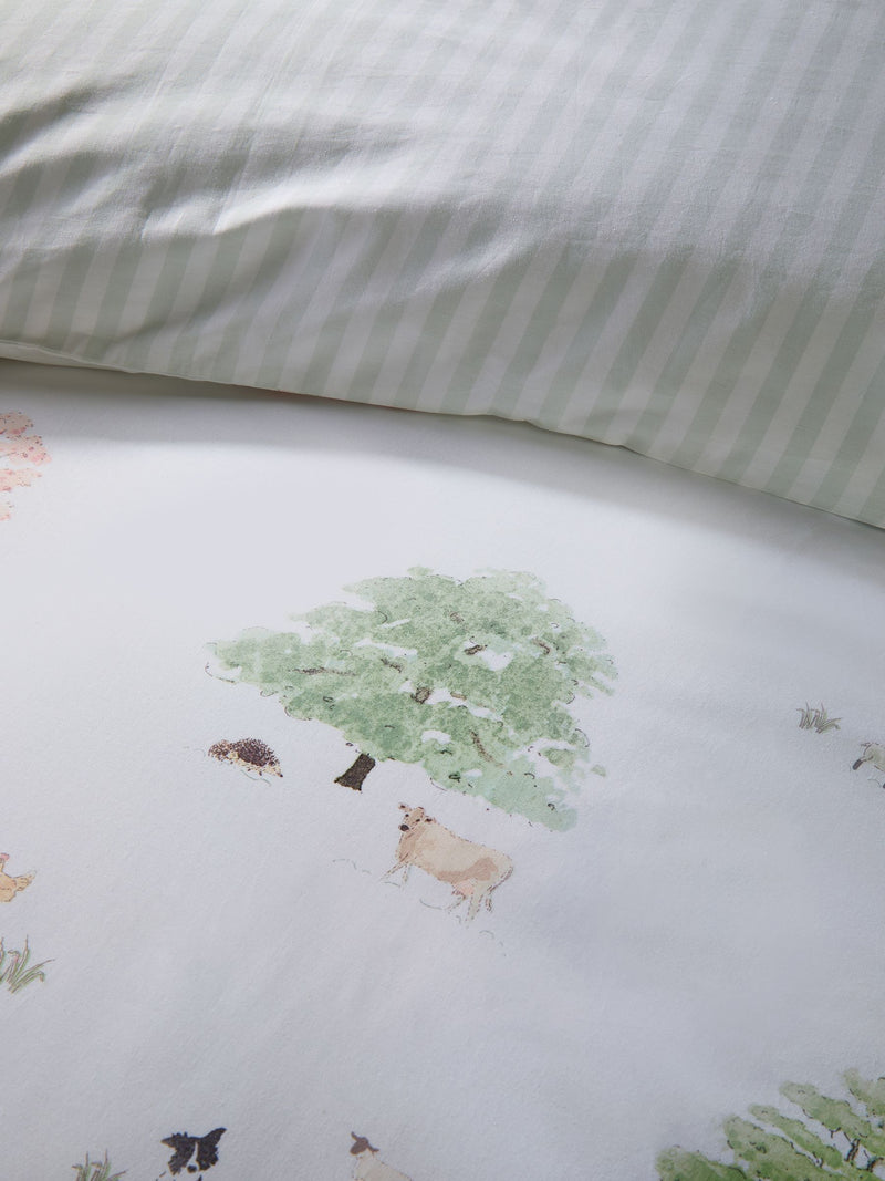 Sophie Allport Green Spring Cottage duvet cover and pillowcase set (British brand)