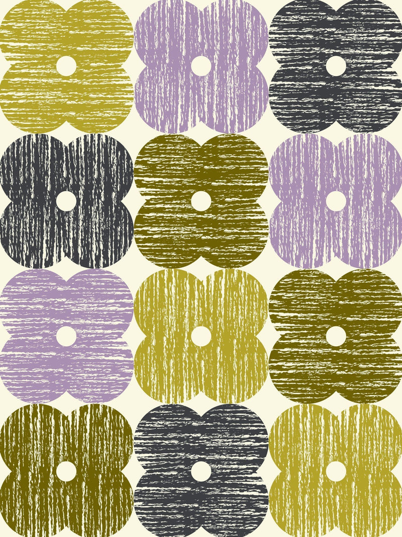 Orla Kiely lilac moss textured flower duvet cover set, imported from the UK