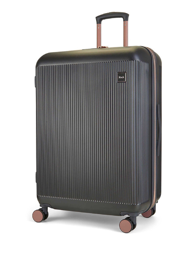 Rock Luggage grey large Aria suitcase, imported from the UK