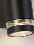 Searchlight Texas outdoor wall light black and clear glass - British product
