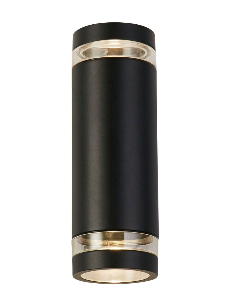 Searchlight Texas outdoor wall light black and clear glass - British product