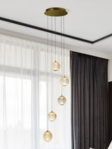 Next Searchlight Brass Charm 5 Multi-Drop Pendant Ceiling Light 150cm- Buy online at McGrocer
