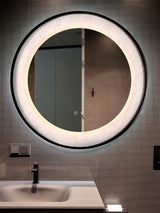 Next Searchlight Matt Black Helios LED Mirror- Buy online at McGrocer