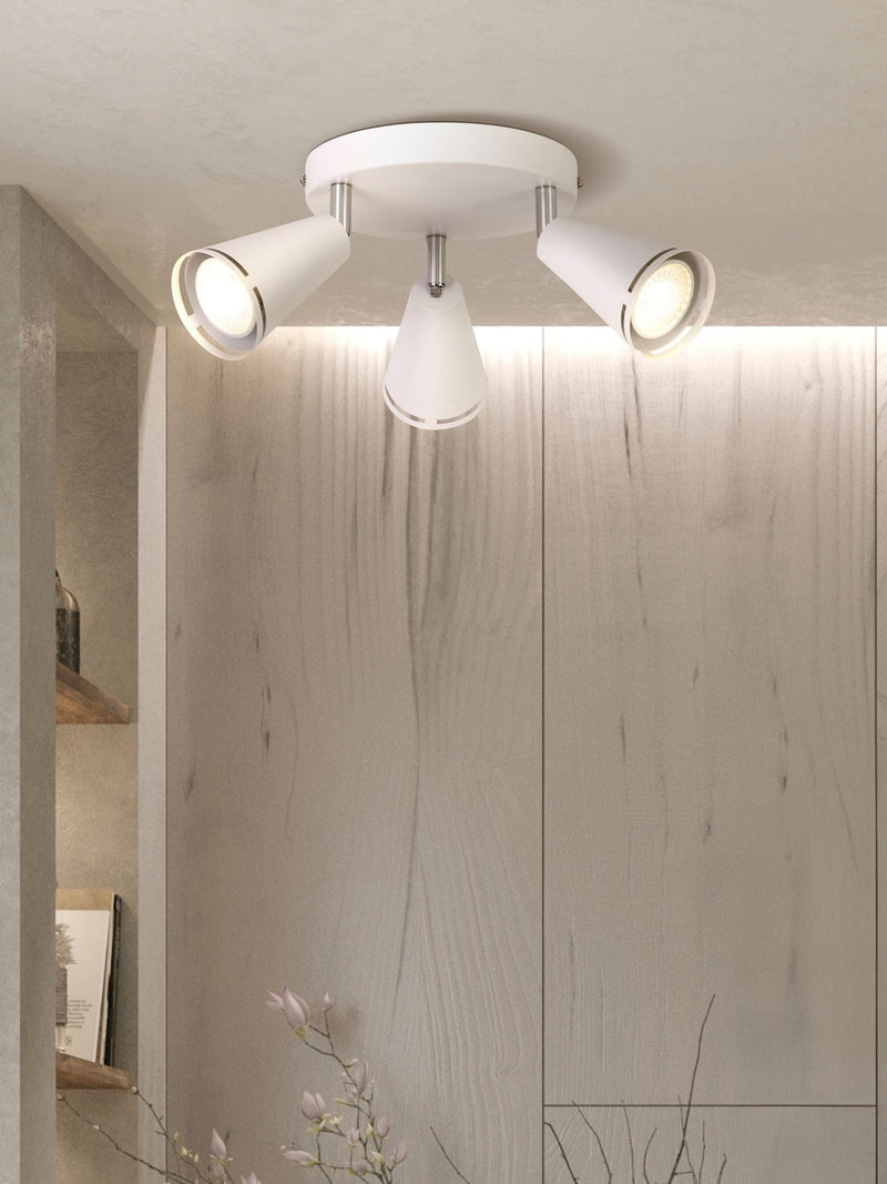 Searchlight Astrid 3-light ceiling spotlight, UK version