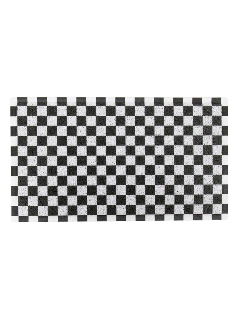 Artsy Mats black check doormat 70x40cm, imported from the UK