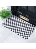 Artsy Mats black check doormat 70x40cm, imported from the UK