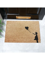 Next Artsy Girl with a Balloon Graffiti Doormat 60cm x 40cm- Buy online at McGrocer
