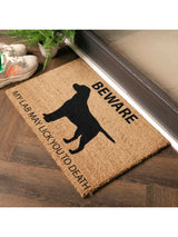 Next Artsy Mats Natural and Black Labrador Coir Doormat 60cm x 40cm- Buy online at McGrocer