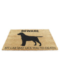 Artsy Mats natural and black Labrador doormat 60x40cm, imported from the UK