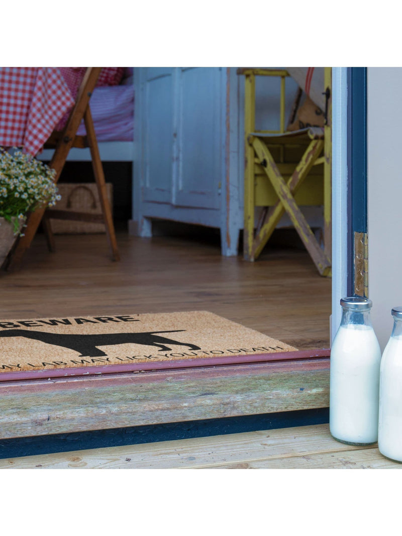 Artsy Mats natural and black Labrador doormat 60x40cm, imported from the UK