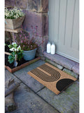 Artsy Mats natural black abstract half moon doormat 60x40cm, UK version