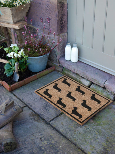 Next Artsy Mats Natural and Black Dachshund Doormat 60cm x 40cm- Buy online at McGrocer