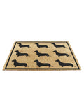 Artsy Mats natural and black dachshund doormat 60x40cm, UK version