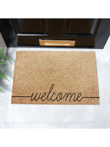 Next Artsy Natural and Black Curly Welcome Doormat 60cm x 40cm- Buy online at McGrocer
