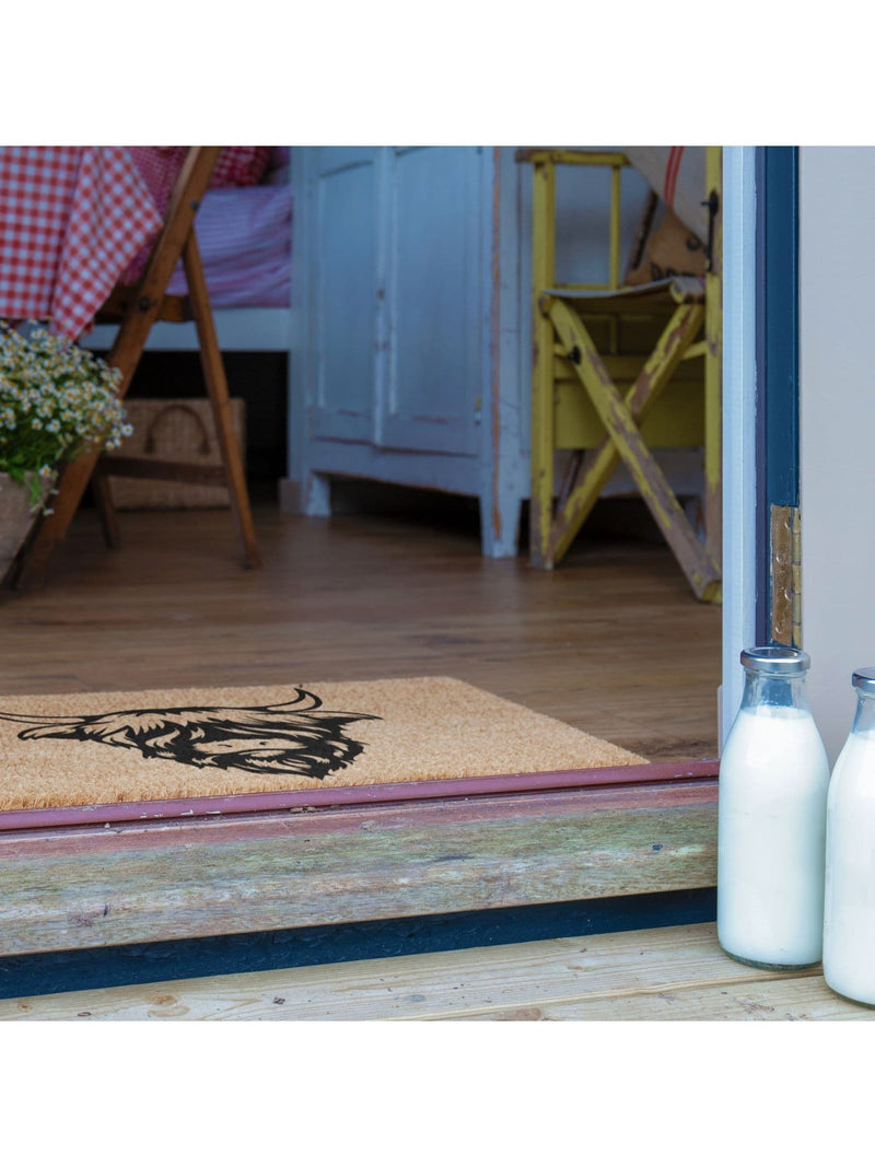 Artsy Mats highland cow doormat coir 60x40cm, imported from the UK