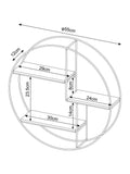 Bronx round wall shelf in dark finish 55cm - British product
