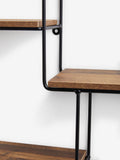 Bronx round wall shelf in dark finish 55cm - British product