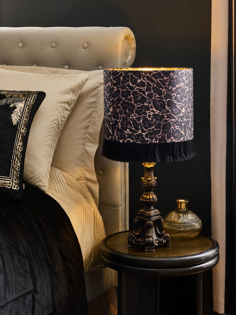 Laurence Llewelyn-Bowen black animal print table lamp (British brand)