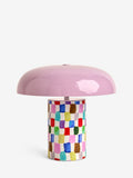 Eleanor Bowmer pink check table lamp 26cm (British brand)