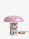 Eleanor Bowmer pink check table lamp 26cm (British brand)