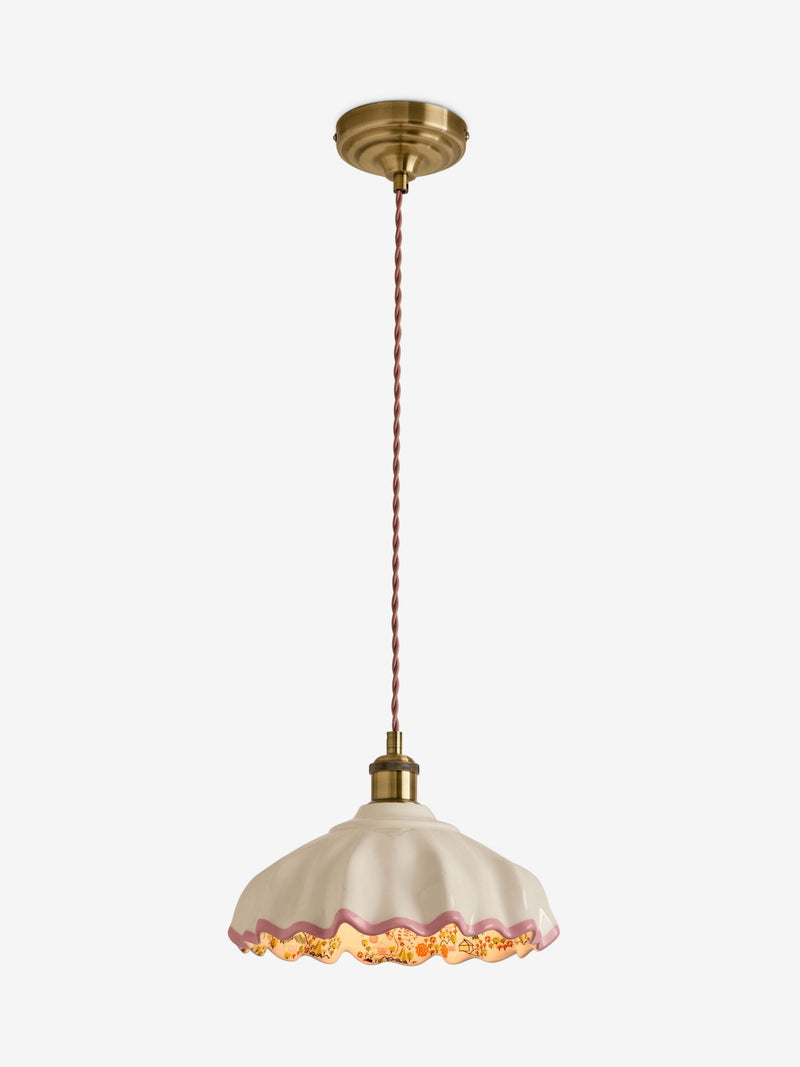 Cath Kidston pink cream ceramic folded ceiling pendant (British brand)