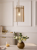 Next Lipsy Champagne Gold Crackle Glass Pendant Light- Buy online at McGrocer