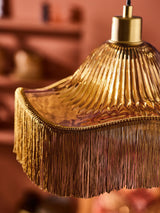 Next Laurence Llewelyn-Bowen Speakeasy Fringe Pendant Light Amber/Orange- Buy online at McGrocer