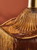 Laurence Llewelyn-Bowen Speakeasy fringe pendant light amber glass 33cm - British product