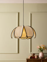 Next Nina Campbell Petalum Floral Pendant Light Cream and Black 46cm- Buy online at McGrocer