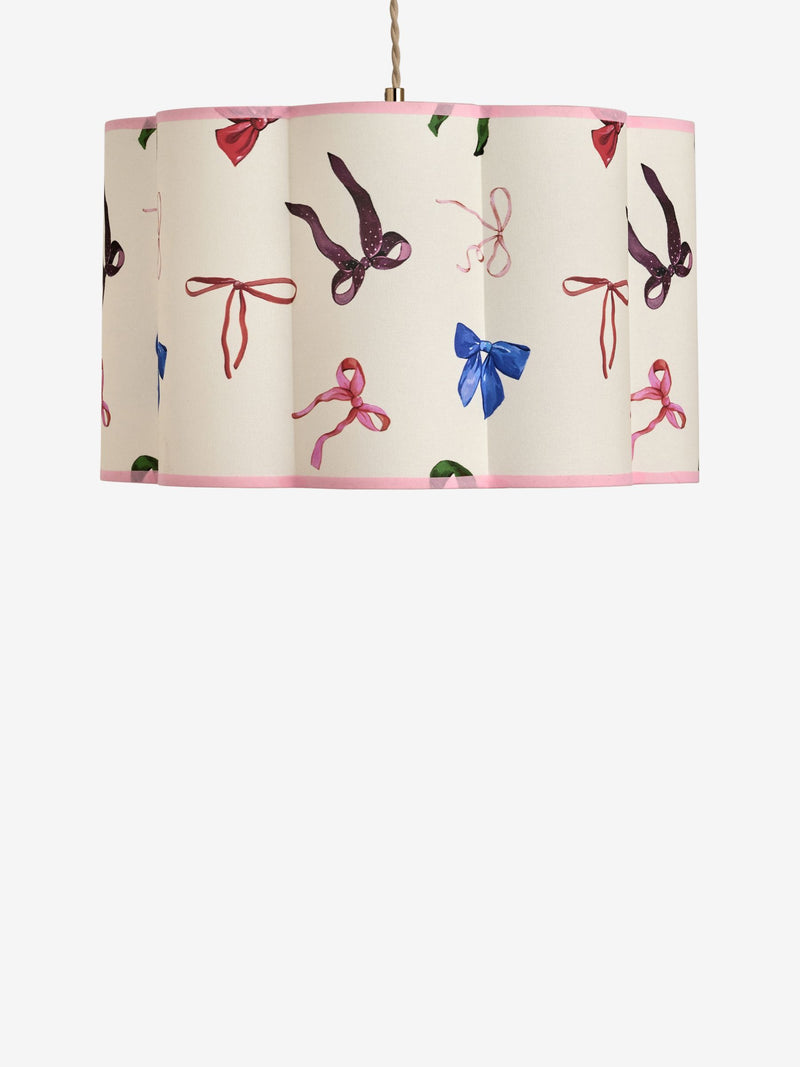 Eleanor Bowmer pink bow print scalloped lampshade 40cm - British product