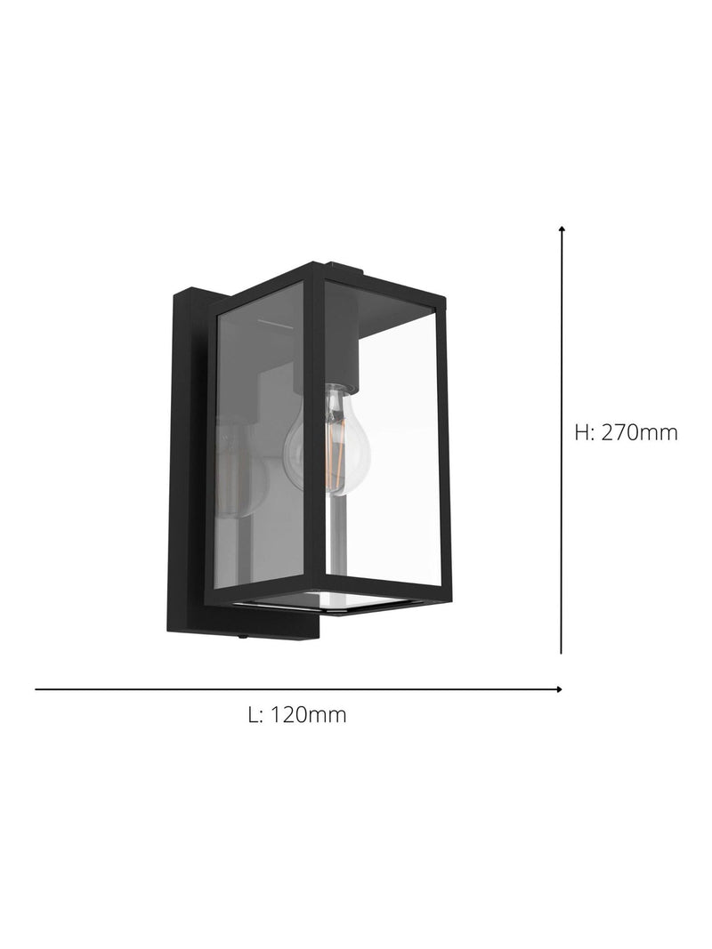 Eglo Budrone modern steel glass outdoor wall light (British brand)