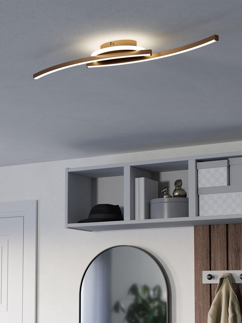 Eglo Bronze Lungolago steel minimalist ceiling light, imported from the UK