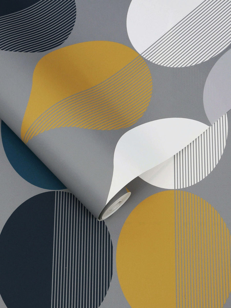 Graham & Brown Slate Coronation Craze wallpaper sample A4 - British product