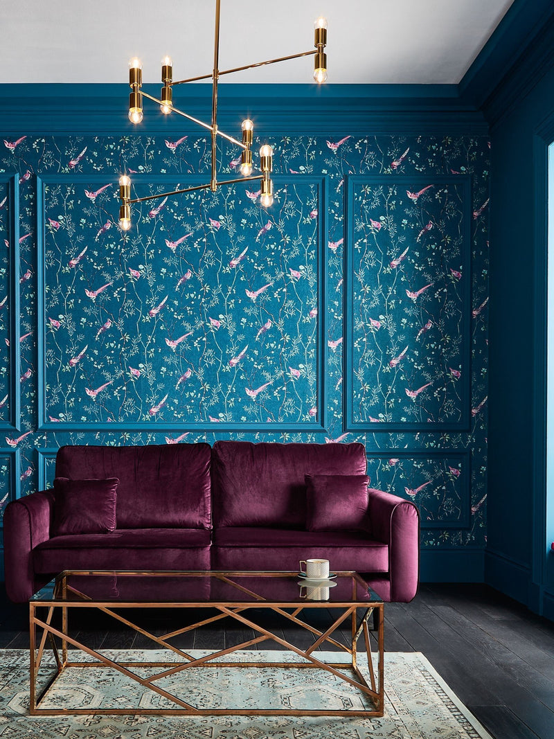 Graham & Brown Teal Tori wallpaper sample A4 (British brand)