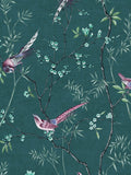 Graham & Brown Teal Tori wallpaper sample A4 (British brand)