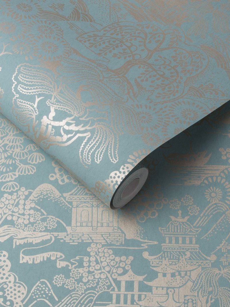 Graham & Brown duck egg Basuto A4 wallpaper sample (British brand)