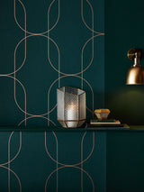 Next Graham & Brown Palais Green & Gold Wallpaper Sample A4- Buy online at McGrocer