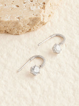 Next Sterling Silver Cubic Zirconia Hoop Drop Earrings- Buy online at McGrocer