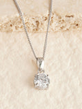 Sterling Silver Cubic Zirconia Pendant Necklace, UK version